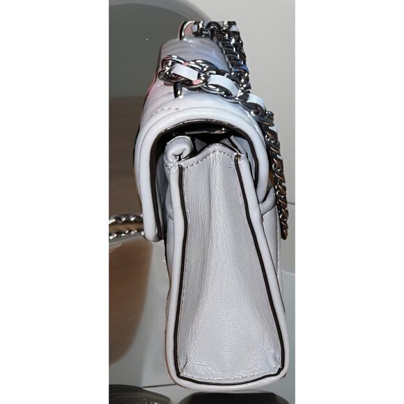 Michael Kors Gray Leather Quilted Crossbody Bag with Chain Strap - Picture 10 of 13